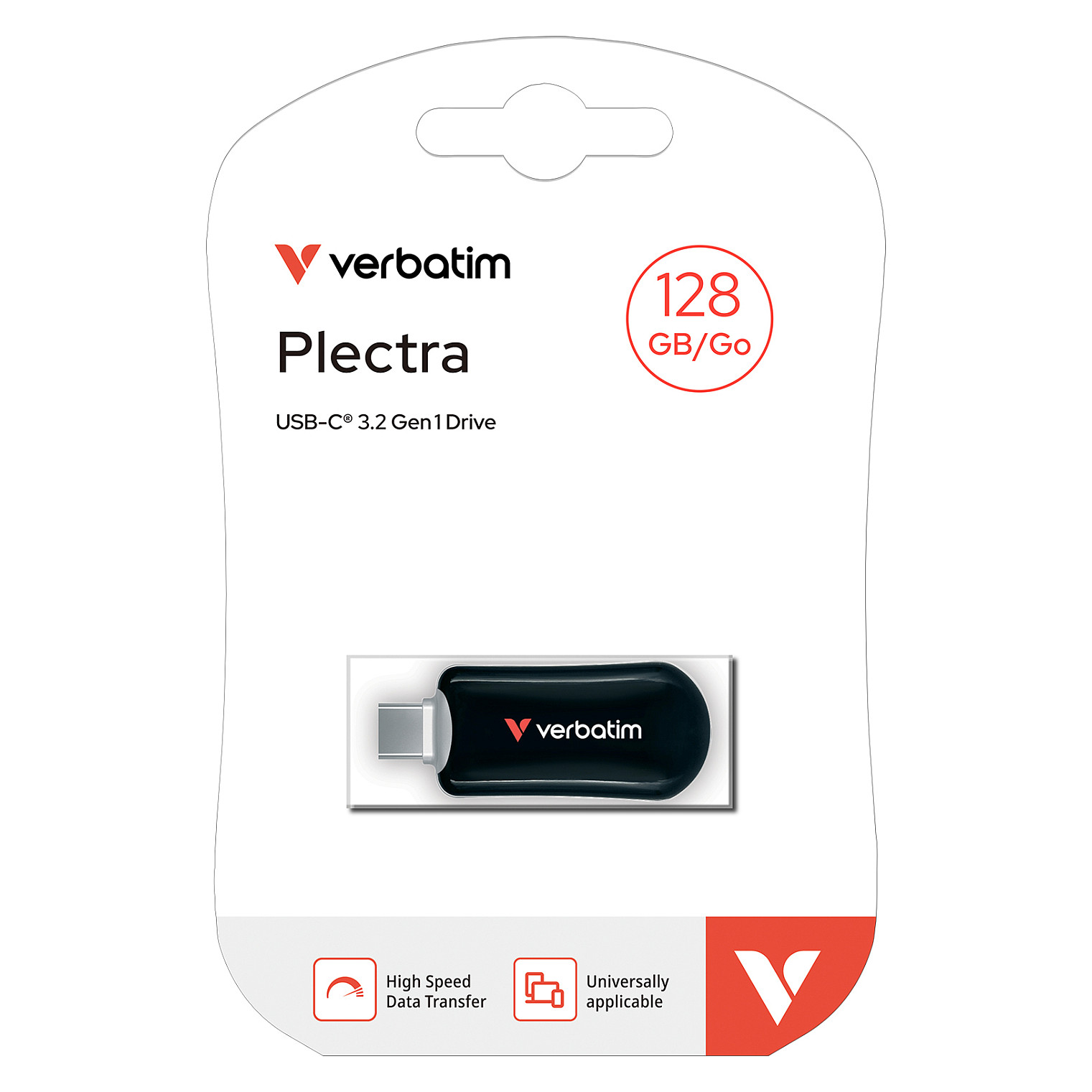 USB STICK 128GB Verbatim Plectra USB-C, e zezë - 4