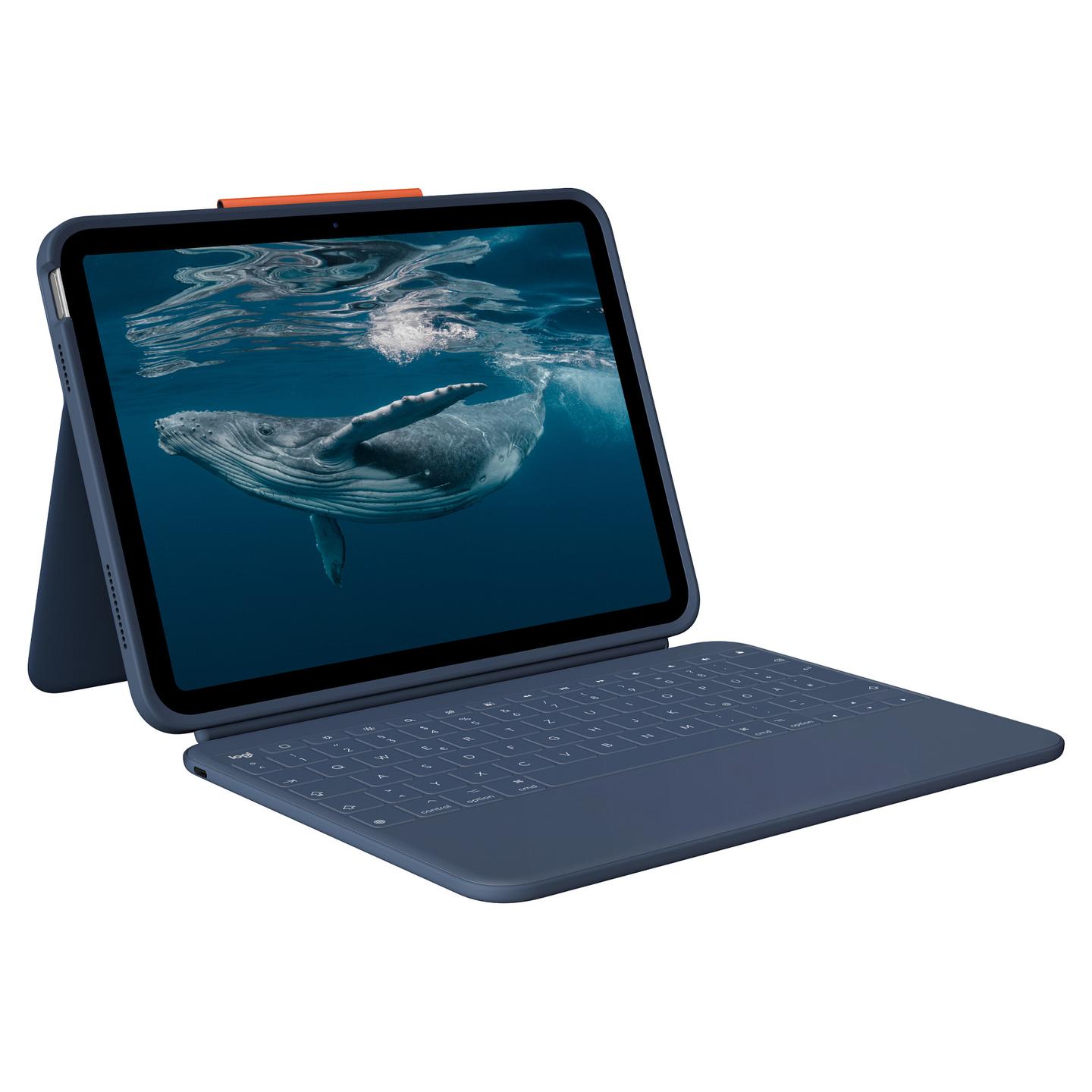 Aksesorë për Tablet Logitech Rugged Combo 4c / iPad 10. Gjeneratë & A16 / QWERTZ / German - Blu e errët