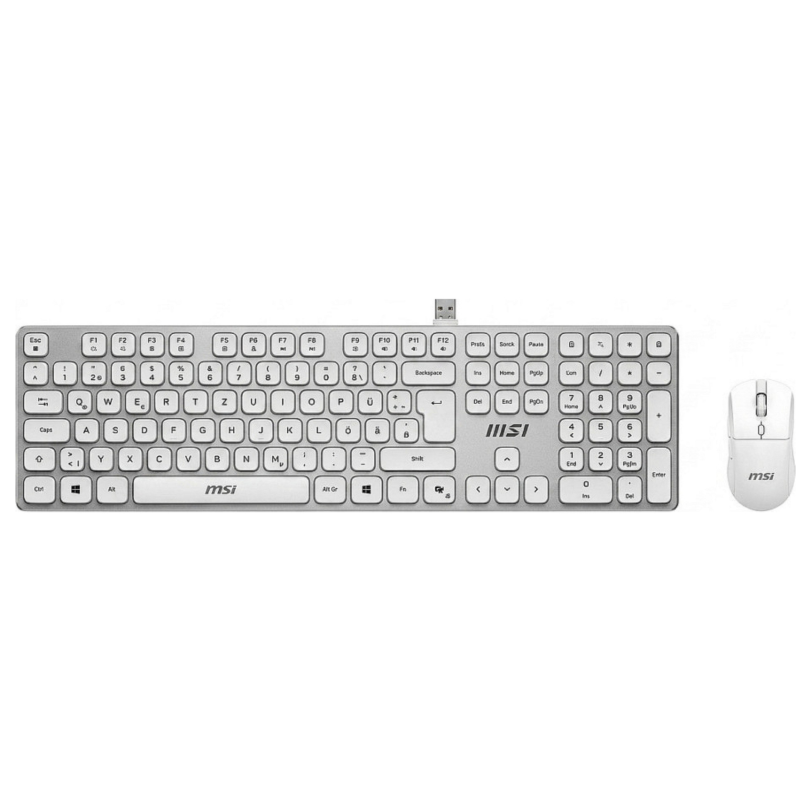 Combo (Tastierë&Maus) MSI FORGE K210 Wireless Combo / Full-Size / QWERTZ / 2.4 GHz / Scissor Switch / 6 Butona - Bardhë