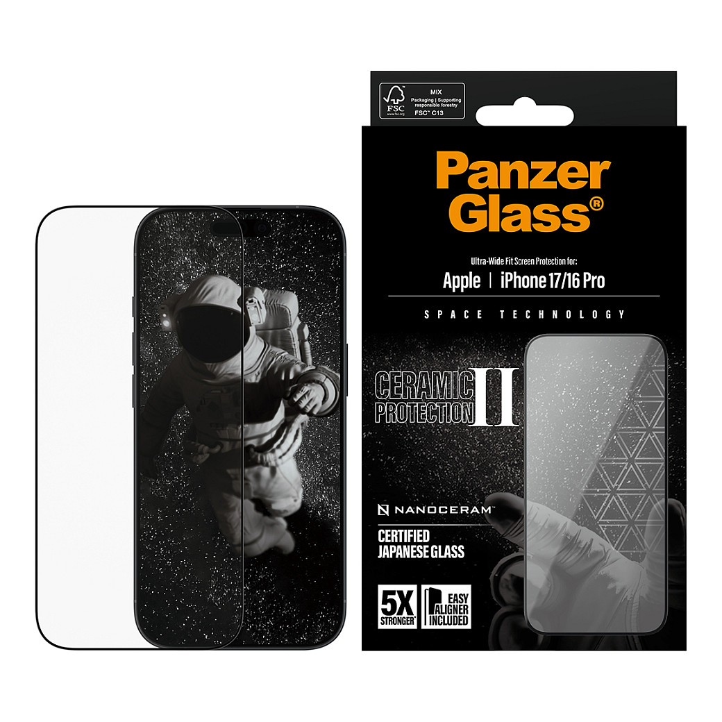 PanzerGlass Ceramic  Screen Protector for iPhone 17 / 16 Pro / UWF - 2