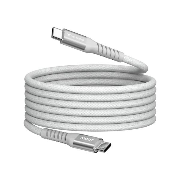 Kabllo USB Verbatim 31854 / USB-C në USB-C / 1.2m / 100W / PD 3.0 / QC 3.0 / Magnetic – Gri