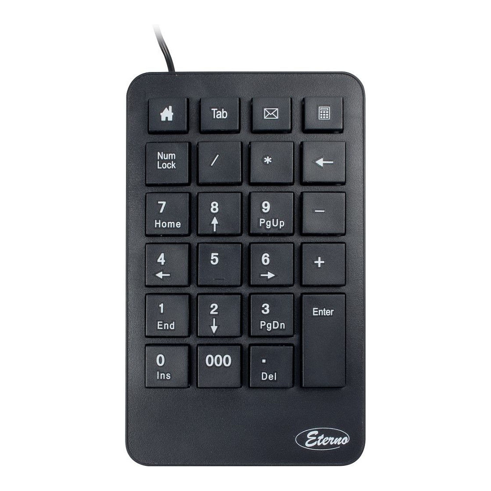 Tastierë Me kabllo Inter-Tech Eterno KB-120 / Numpad / 23 Taste / Rubber Dome / USB - Zezë - 2