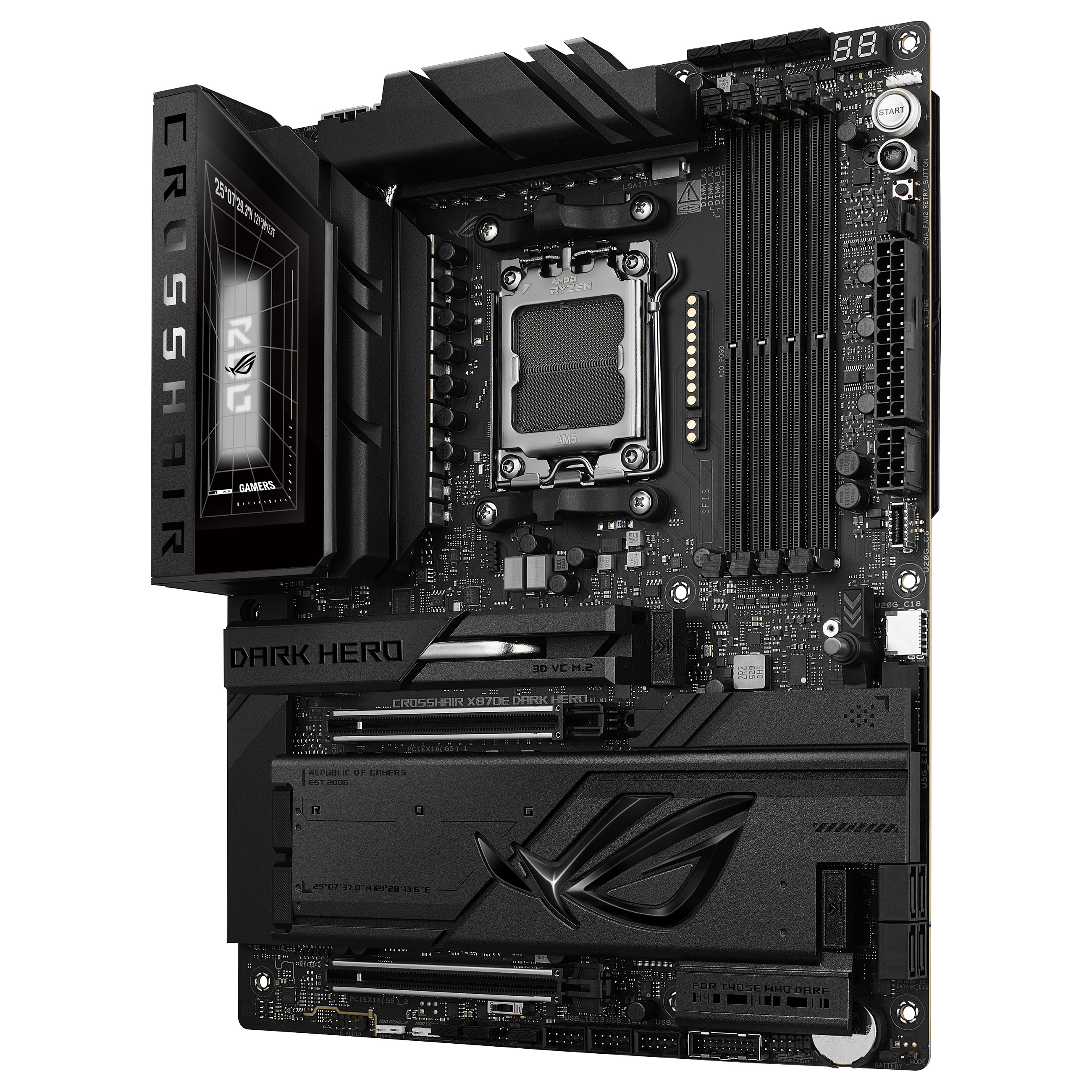 Pllakë Amë AMD AM5 ASUS ROG CROSSHAIR X870E DARK HERO Wi‑Fi 7 / DDR5 / ATX - 3