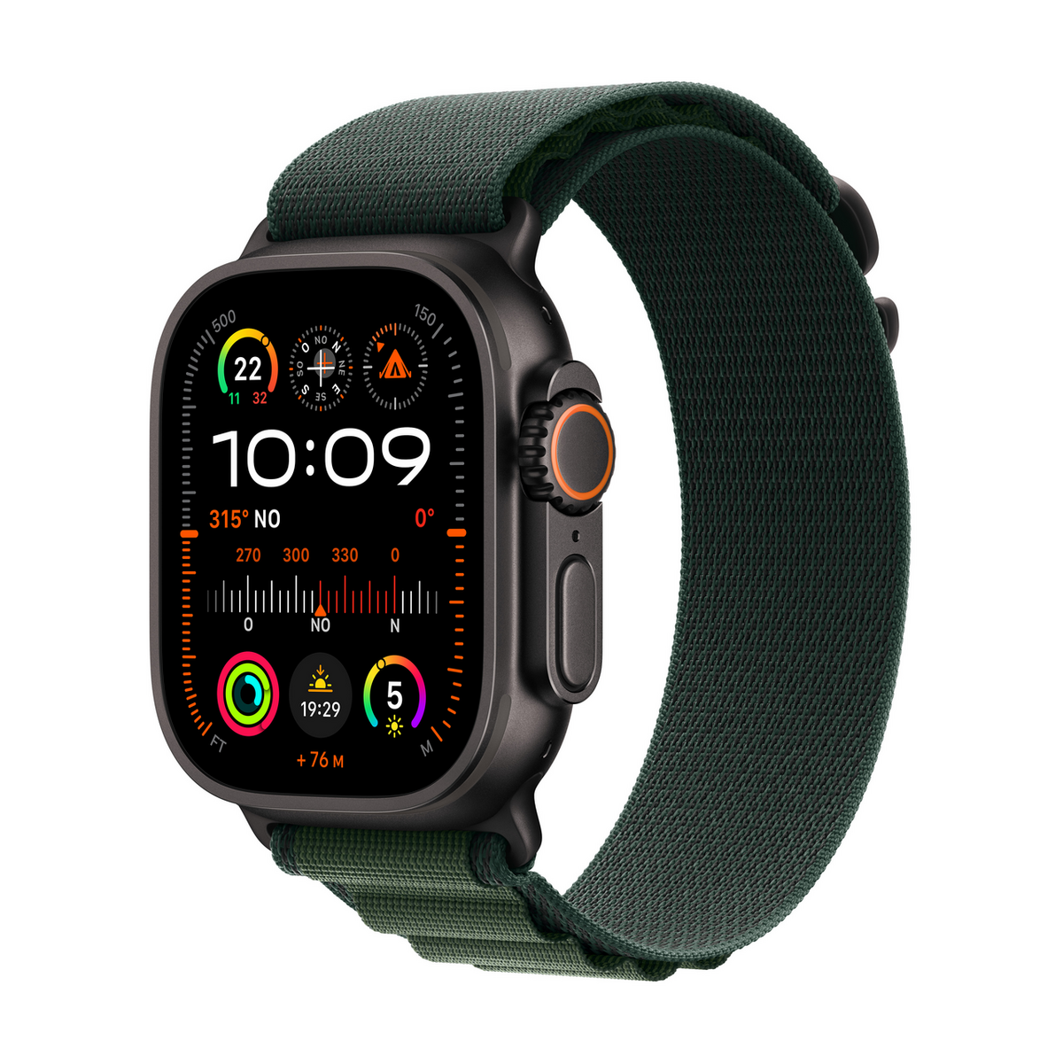 Apple Watch Ultra 2 49 mm / MX4T3FD/A / Black Titanium / Alpine Dark Green - L - 1