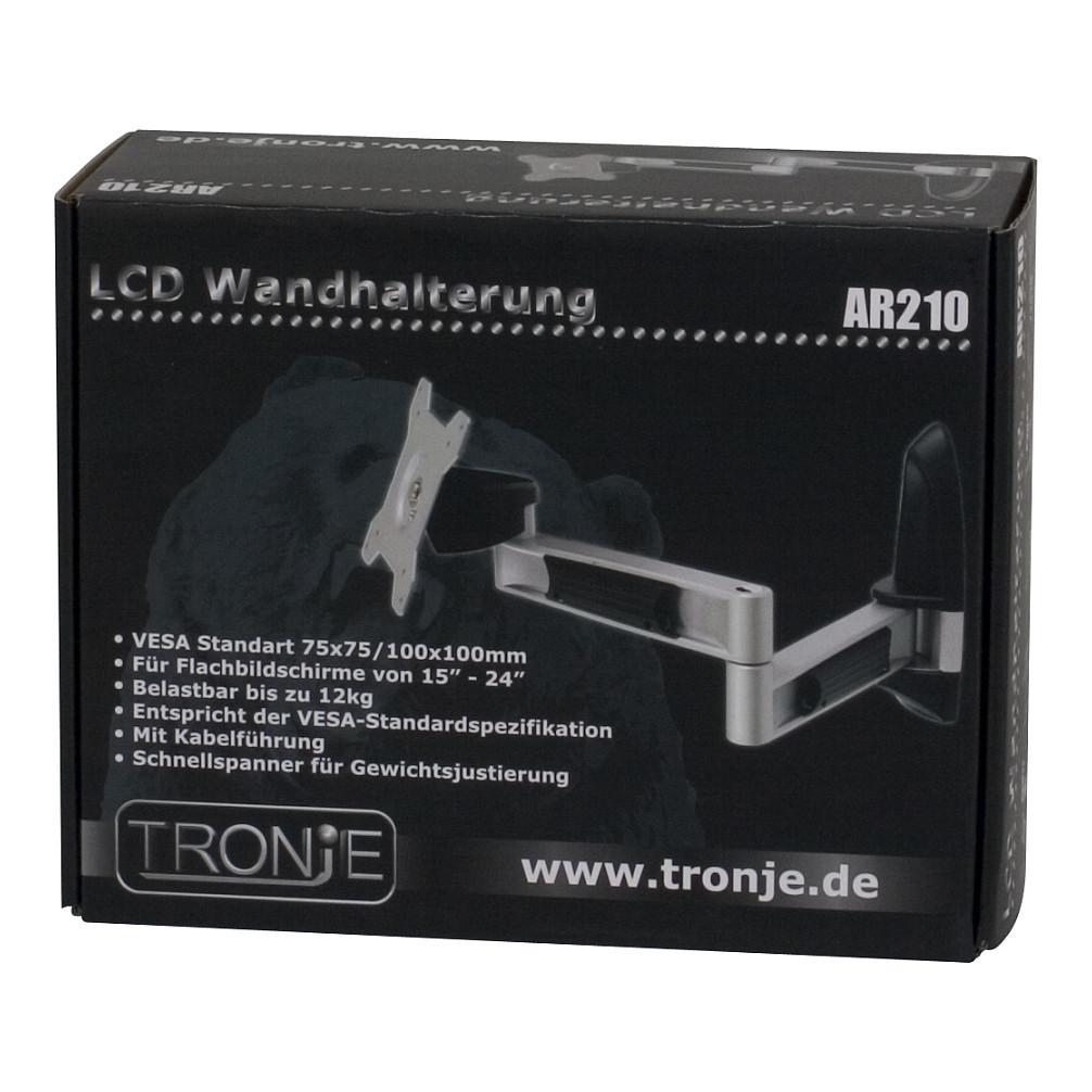Mbajtëse për Monitor Tronje AR210 / 1 Monitor / 15"-24" / 12kg / VESA 75x75-100x100 / Full Motion - Zezë - 3