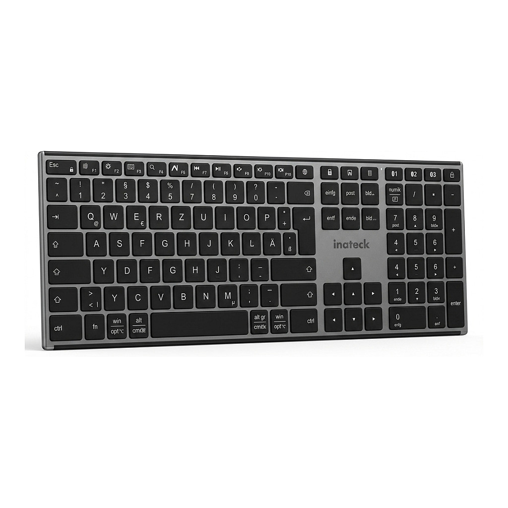 Tastierë pa kabllo inateck Ergonomic / QWERTZ - Gri - 1