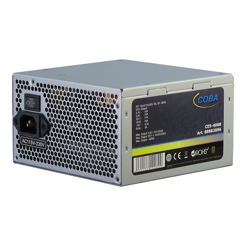 Furnizues Energjie Inter-Tech Coba CES-400B / 400W / ATX / 80 PLUS Bronze / Non Modular – Argjend - 1