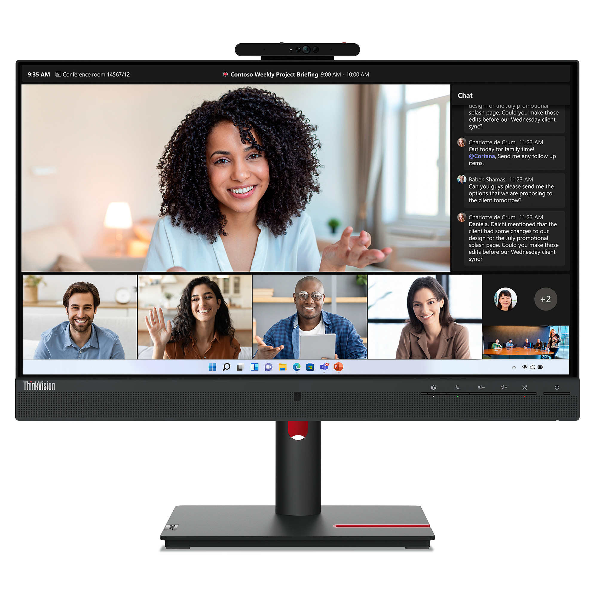 Monitor Lenovo ThinkVision T24mv-30 / 23.8"/ Full HD IPS / LED / 75Hz / 6ms / USB-C + USB-A + HDMI + DisplayPort - Zezë - 1
