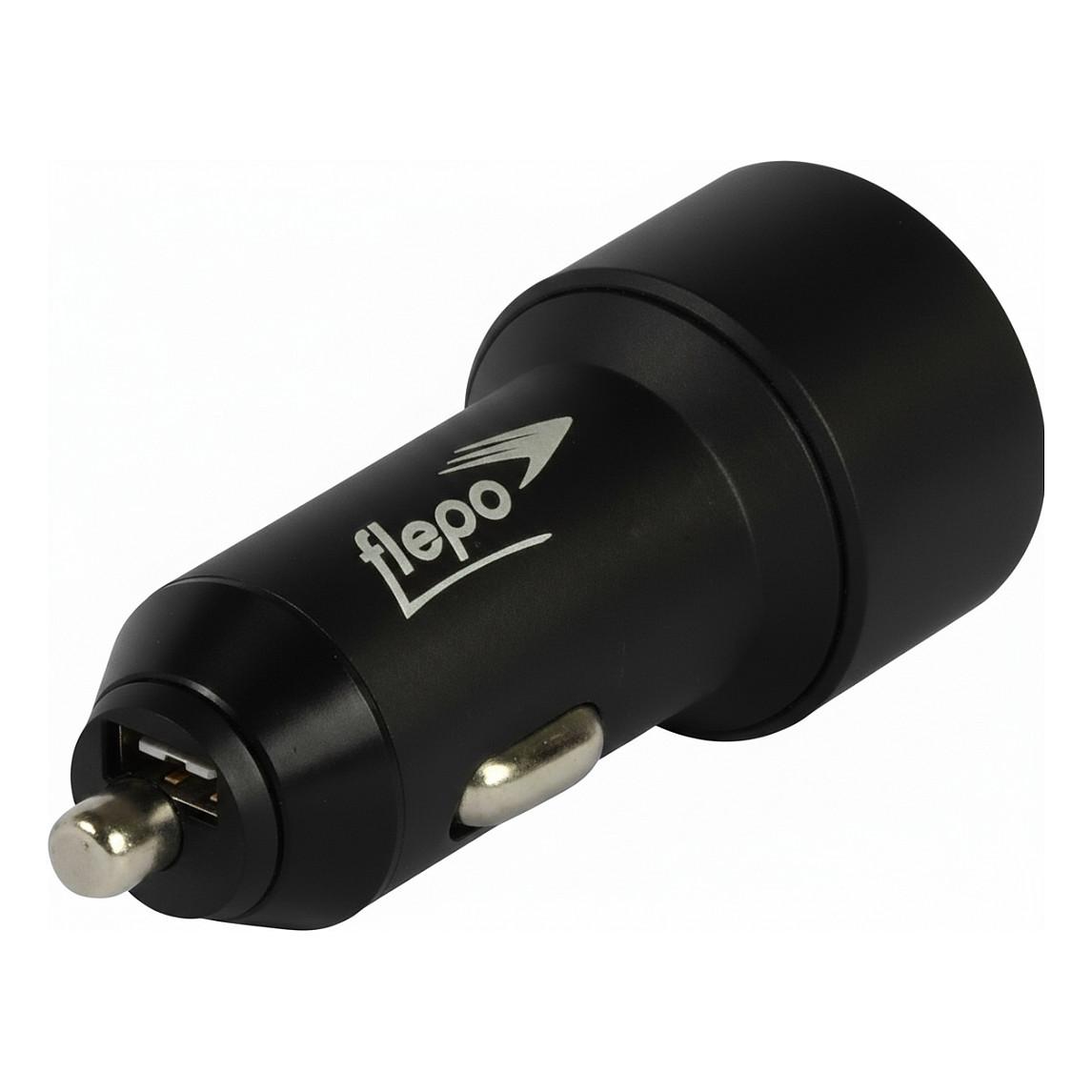 Karikues për veturë Flepo NT-KFZ-102 / 2x USB-A / Quick Charge 3.0 / 36W / 12–24V – Zezë
