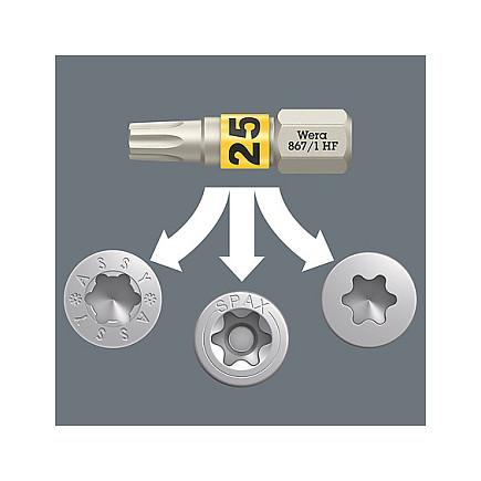 Set Maja për Kaçavidë Wera Bit-Check 30 Wood TX HF 1, 30 Copë, 1/4", TORX/PH/PZ - Zezë/Kuqe - 5