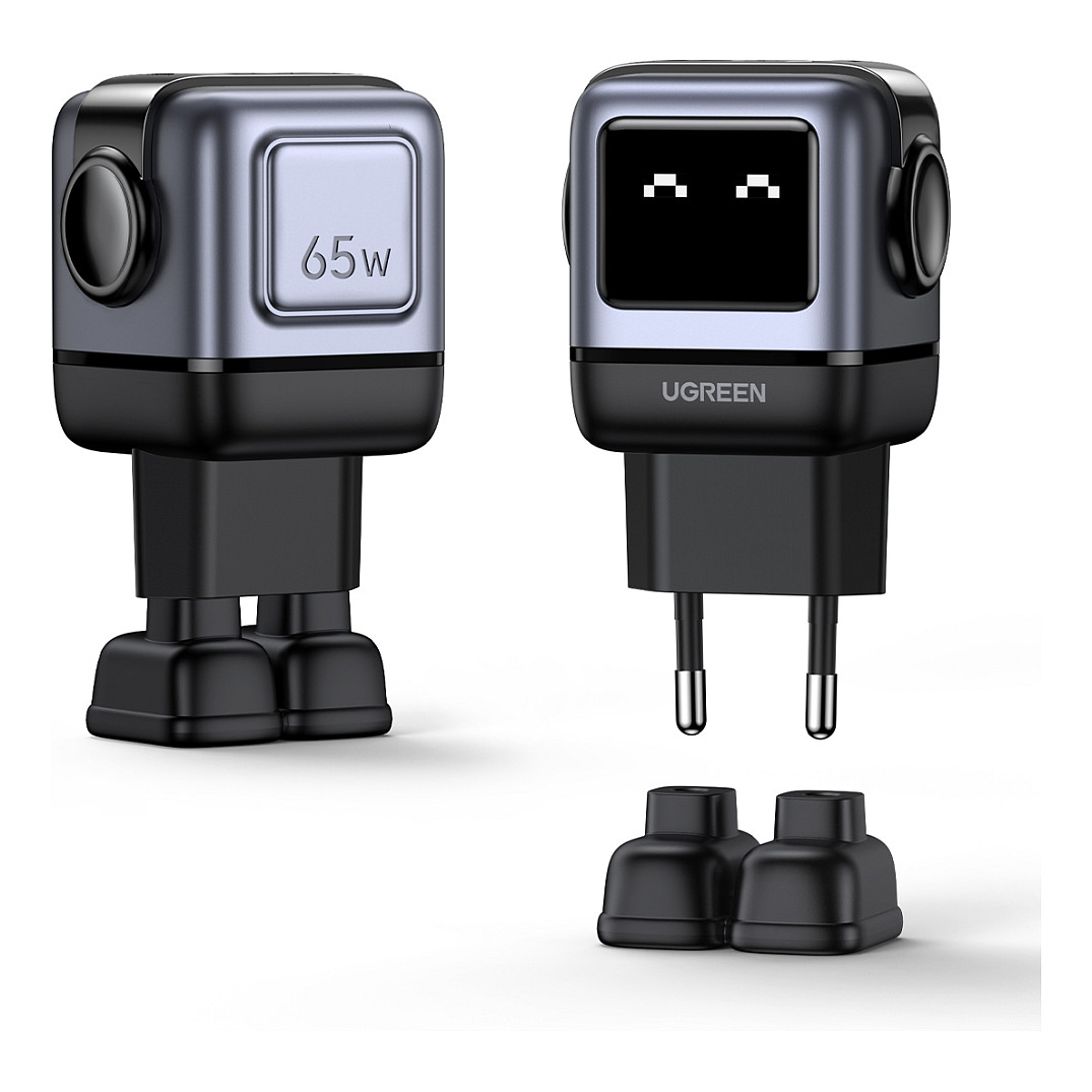 Karikues UGREEN Nexode RG / 65W GaN / 2x USB-C + USB-A / Ekran LED - Zezë - 4