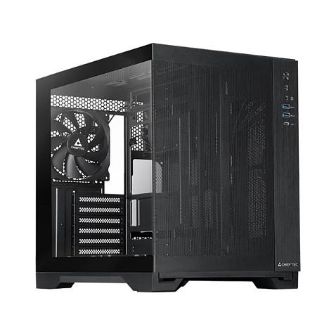 Kasë Chieftec GM-30B-M-OP, Mid-Tower, ATX, Xham i Temperuar, 3x USB, 3x 140mm - Zezë - 1