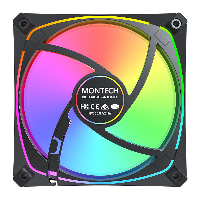 Ftohës për Kasë Montech AX120 PRO / 120mm / 600-1600 RPM / ARGB / PWM – Zezë - 5