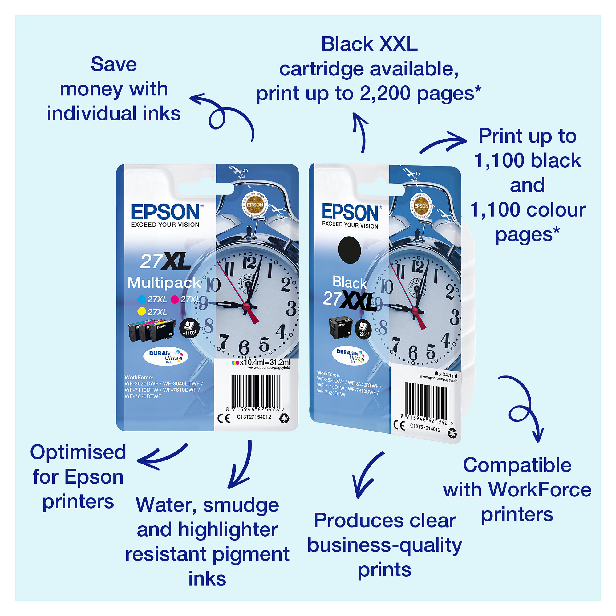 INK Epson / 27XXL / C13T27914012 / 2,200 faqe - Zezë - 1