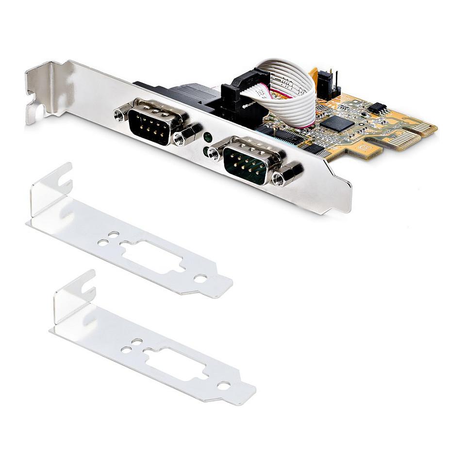 Kartë Zgjerimi StarTech.com 21050-PC-SERIAL-LP, PCIe 2.0 x1, 2x Serial RS-232 DB9, 921.6 Kbps - Verdhë - 9