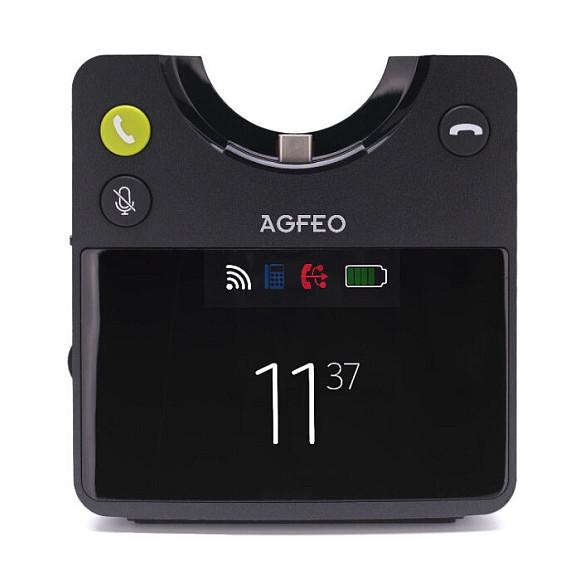 Stacion Bazë për Kufje AGFEO Infinity, DECT, USB-C, DHSG, Ekran TFT 2.4" - Zezë
