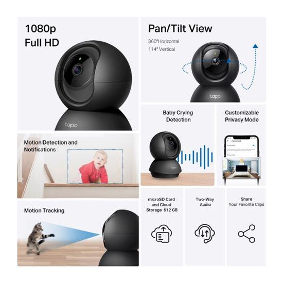TP-Link Tapo C201 / 1080p Full HD / Pan-Tilt 360° / Night Vision 12m / microSD 512GB / Wi-Fi – E zezë - 3