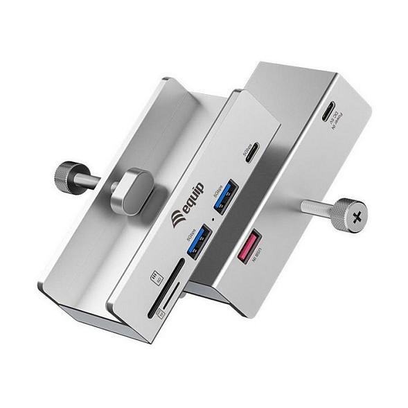 Hub Equip 128968, 2x USB-A, 1x USB-C, SD, microSD, USB 3.2 Gen 1, 5Gbps - Gri - 3