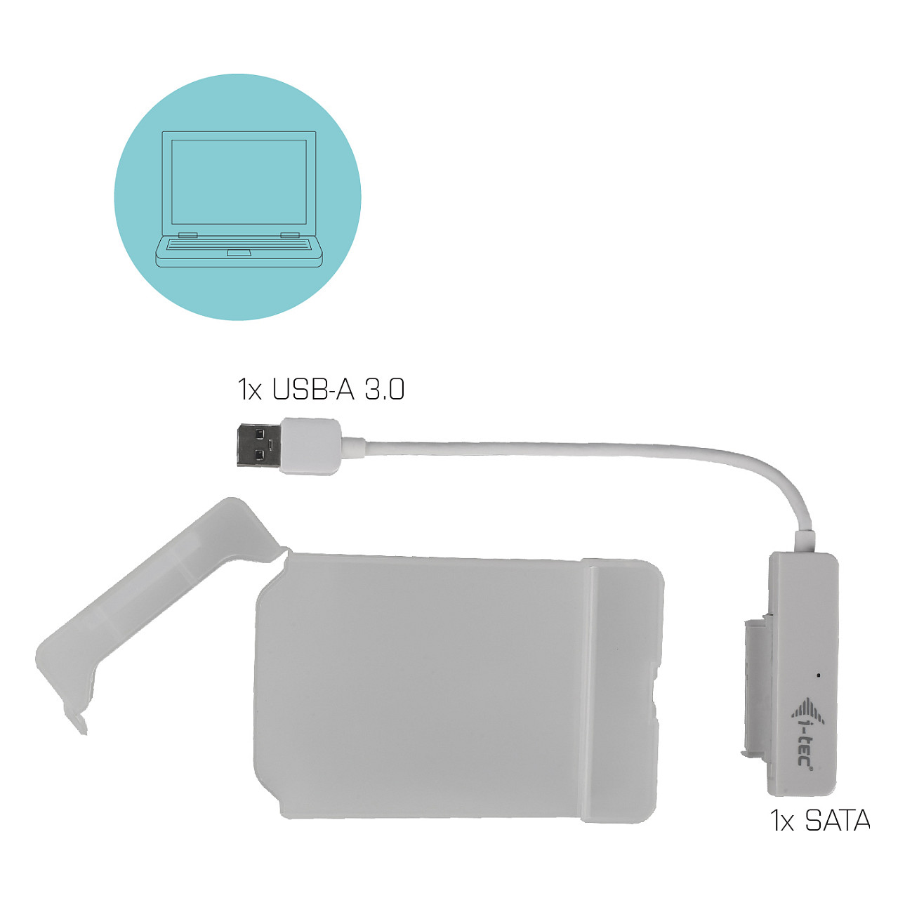 Këllëf për disqe I-TEC USB External Case 2.5" - Bardhë - 6