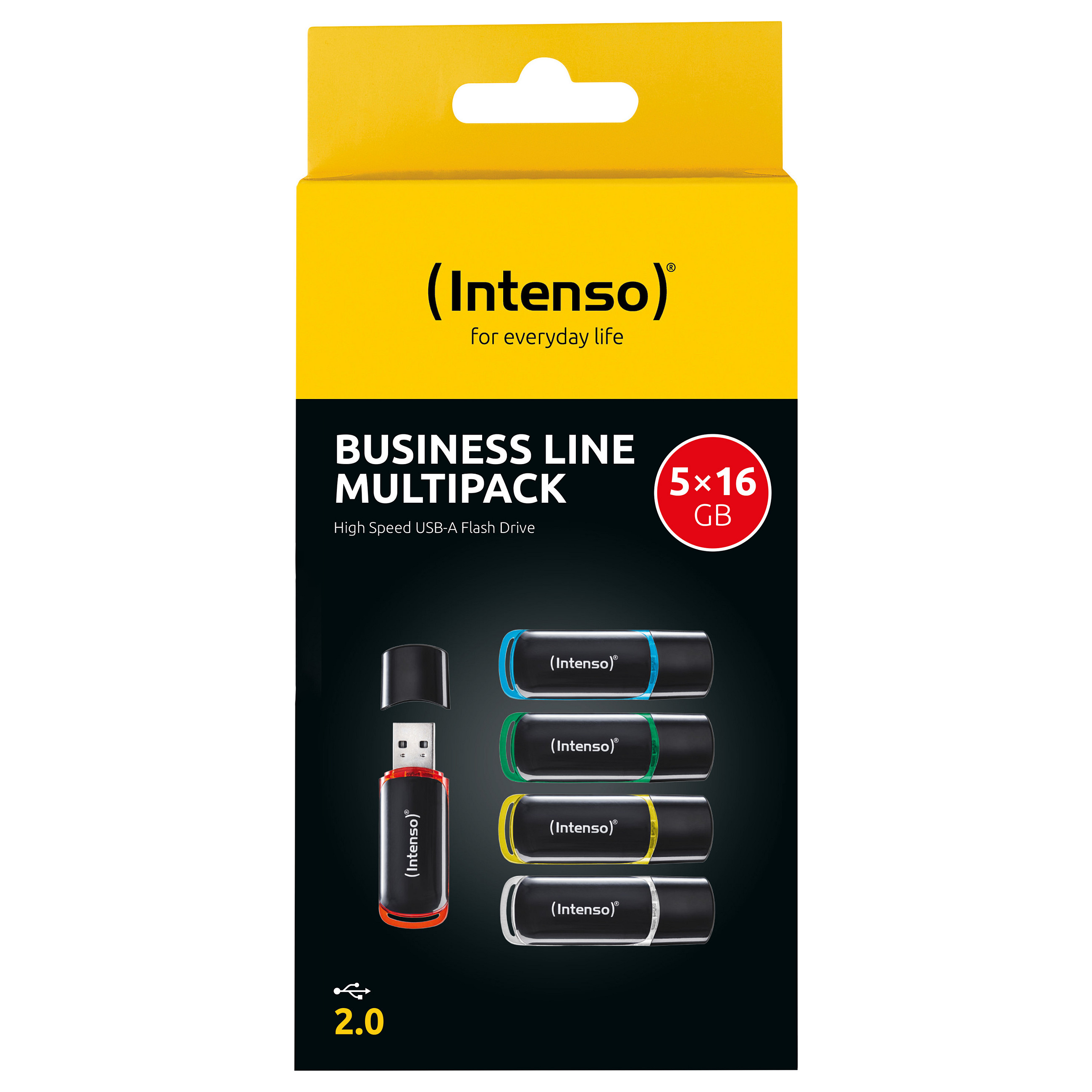 USB Flash Drive Intenso Business Line / 16GB / USB 2.0 / 5 Copë - Zezë - 7