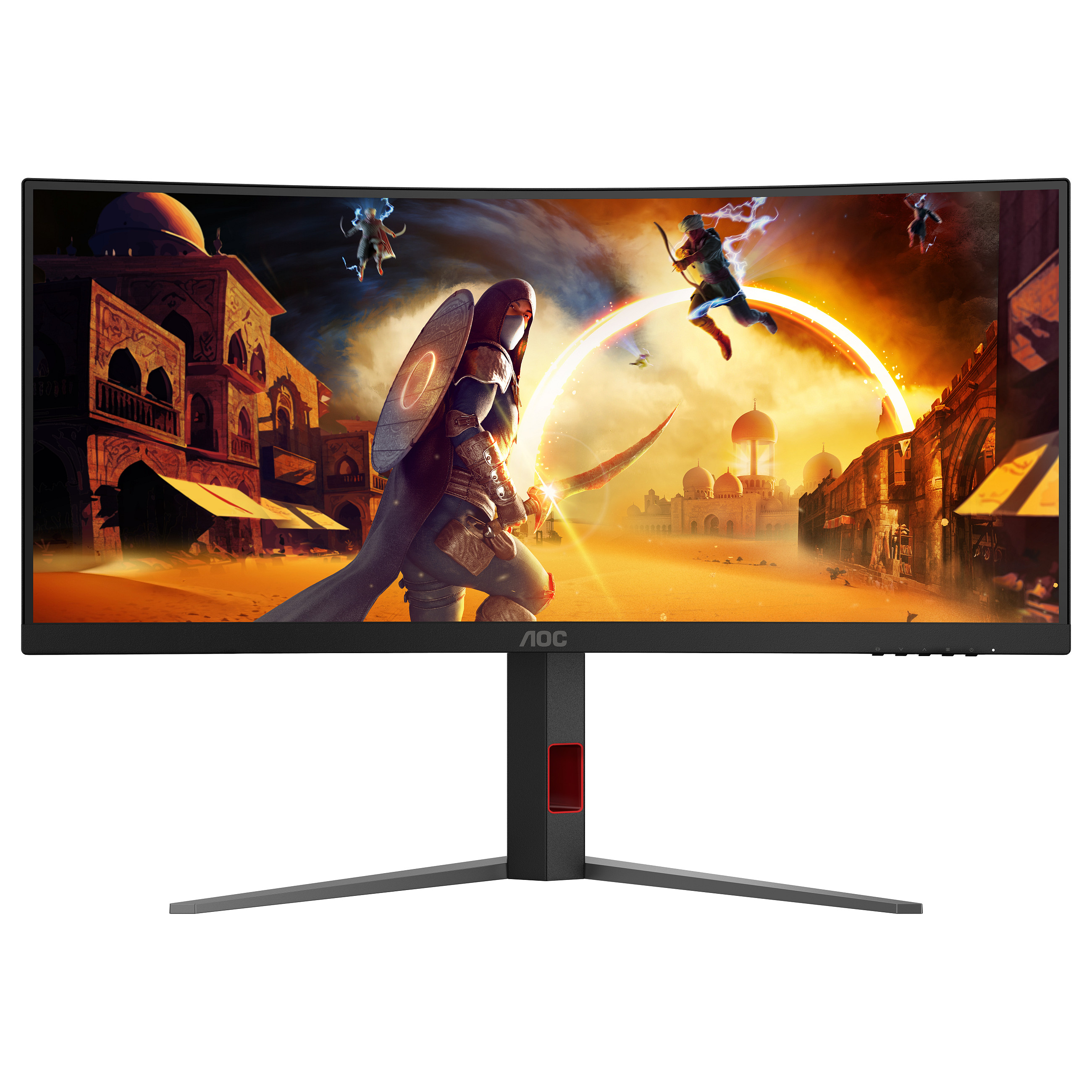 Monitor Gaming AOC G4 CU34G4 / 34" / UWQHD Fast VA Curved / 180Hz / 1ms / HDMI+DisplayPort - Zezë/Kuqe - 2