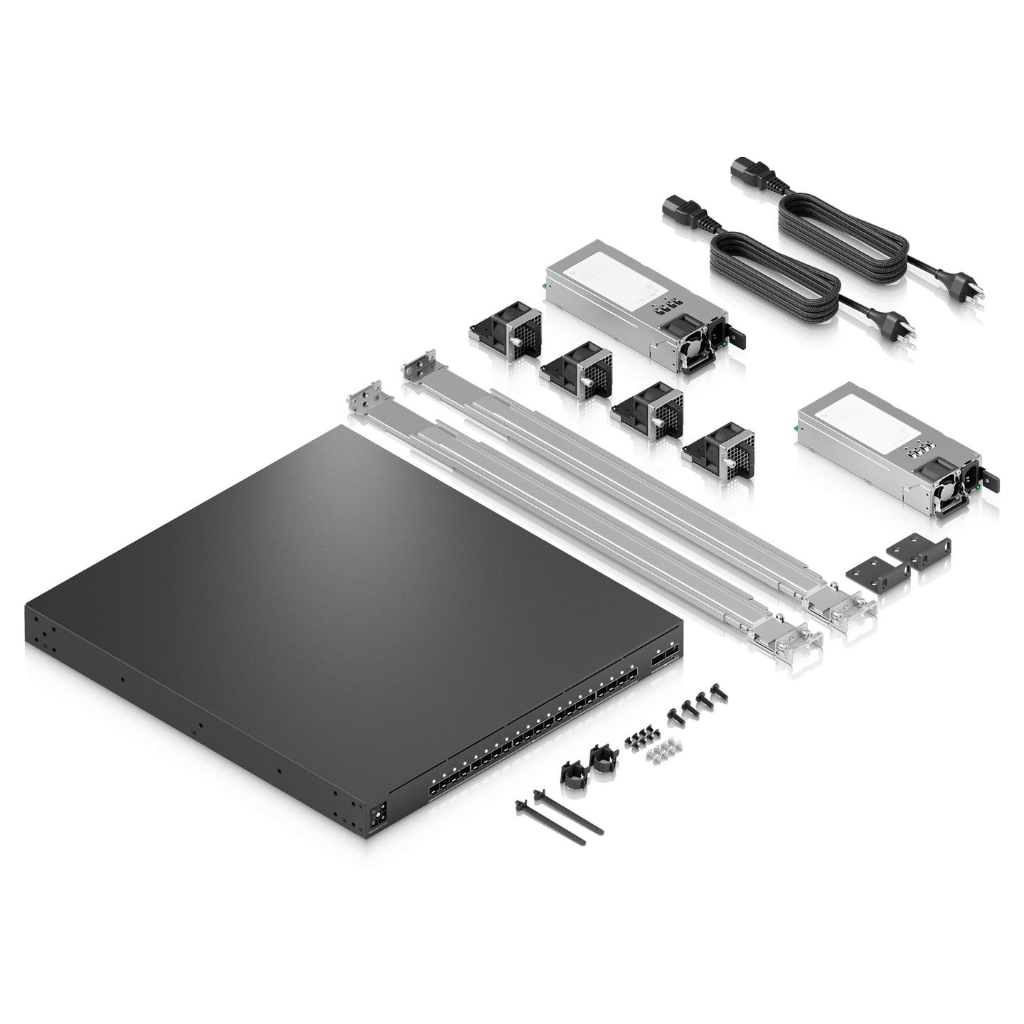 Switch Ubiquiti UniFi Enterprise Audio/Video EAV-Fiber, 20x 10G SFP+, 2x 100G QSFP28, 800Gbps, Layer 3 Managed, Rack 1U - Zezë - 8