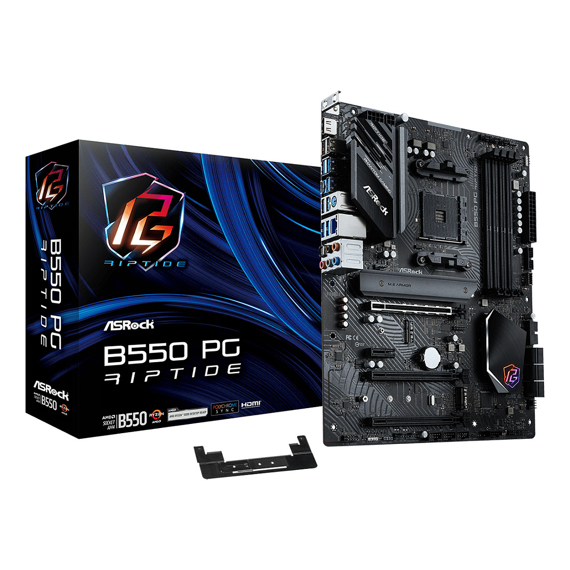 Pllakë Amë ASRock B550 PG Riptide / AMD AM4 / B550 / DDR4 / ATX / 2.5GbE LAN / CrossFireX