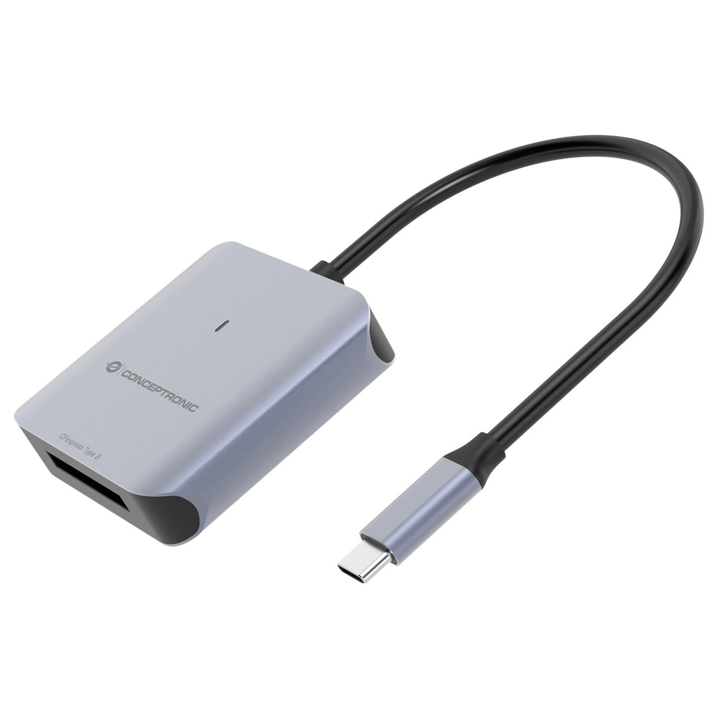 Lexues Kartelash Conceptronic BIAN08G / CFexpress 2.0 Type B / USB 3.2 Gen 2 / USB-C / 10 Gbit/s - Gri