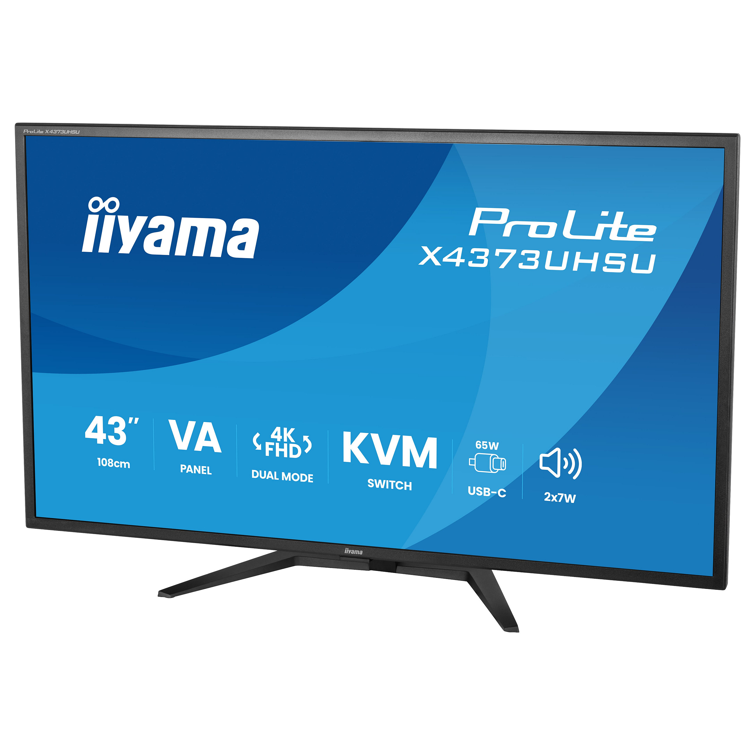 Monitor iiyama ProLite X4373UHSU-B2 / 43"/ 4K Ultra HD VA LED / 60Hz / 3ms / HDMI+DP - Zezë - 5