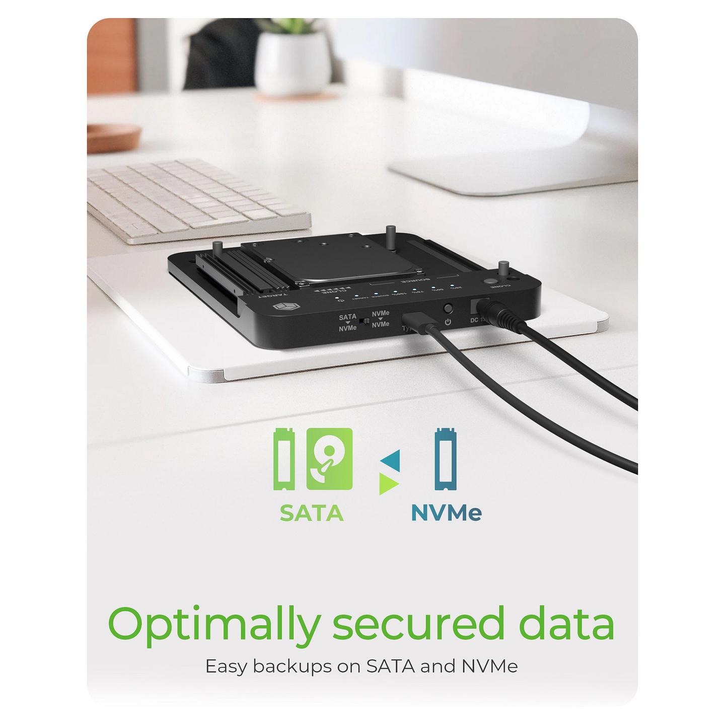 Docking Station ICY BOX IB-2913MCL-C31 / M.2 NVMe / SATA HDD/SSD 2.5"/3.5" / USB 3.2 Gen 2 / 10Gb/s / Klonim – Zezë - 2