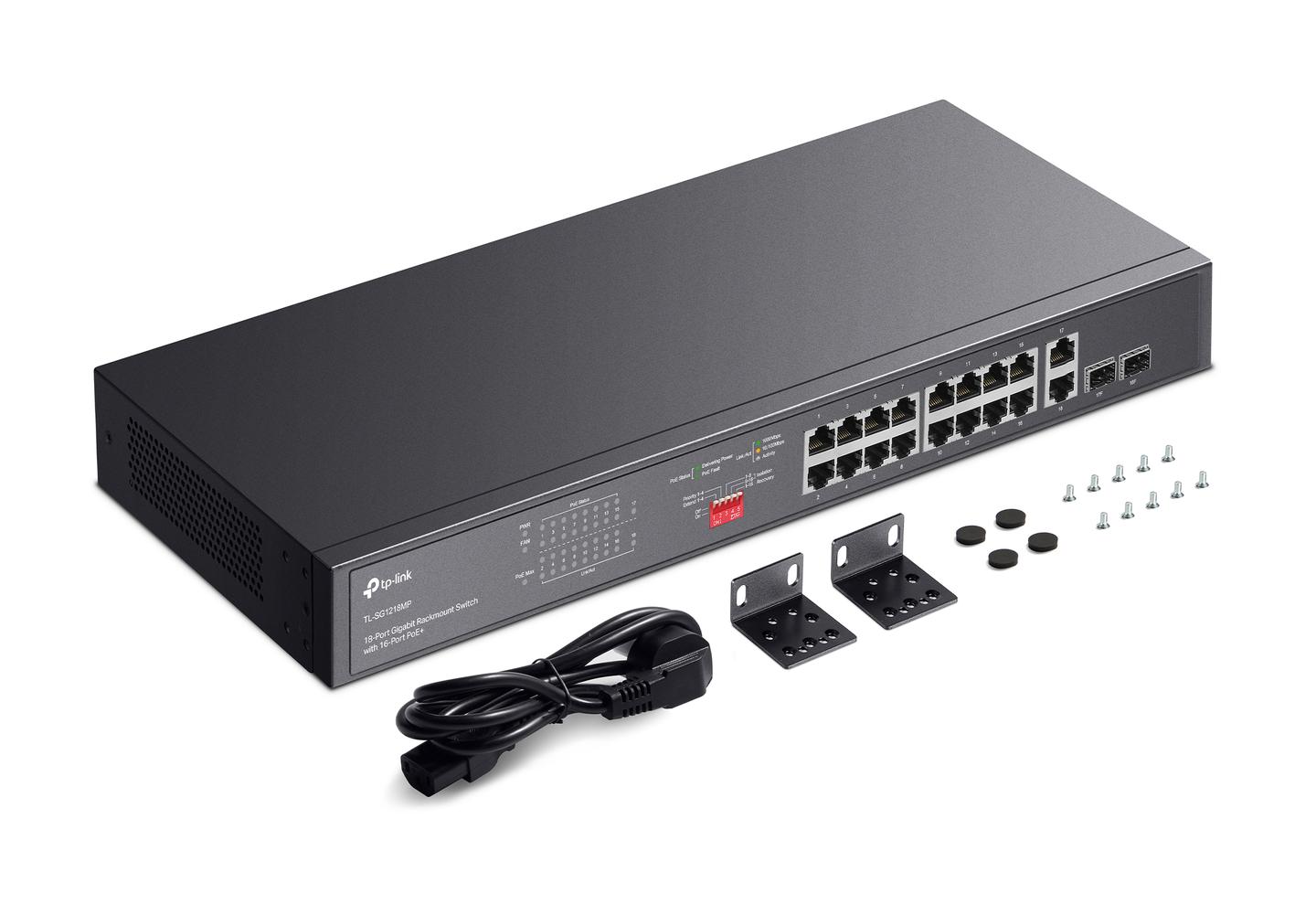 TP-Link SG1218MP 18-Port Gigabit PoE+ Switch me 250W PoE Budget dhe 2x SFP Uplink Rackmount - 2