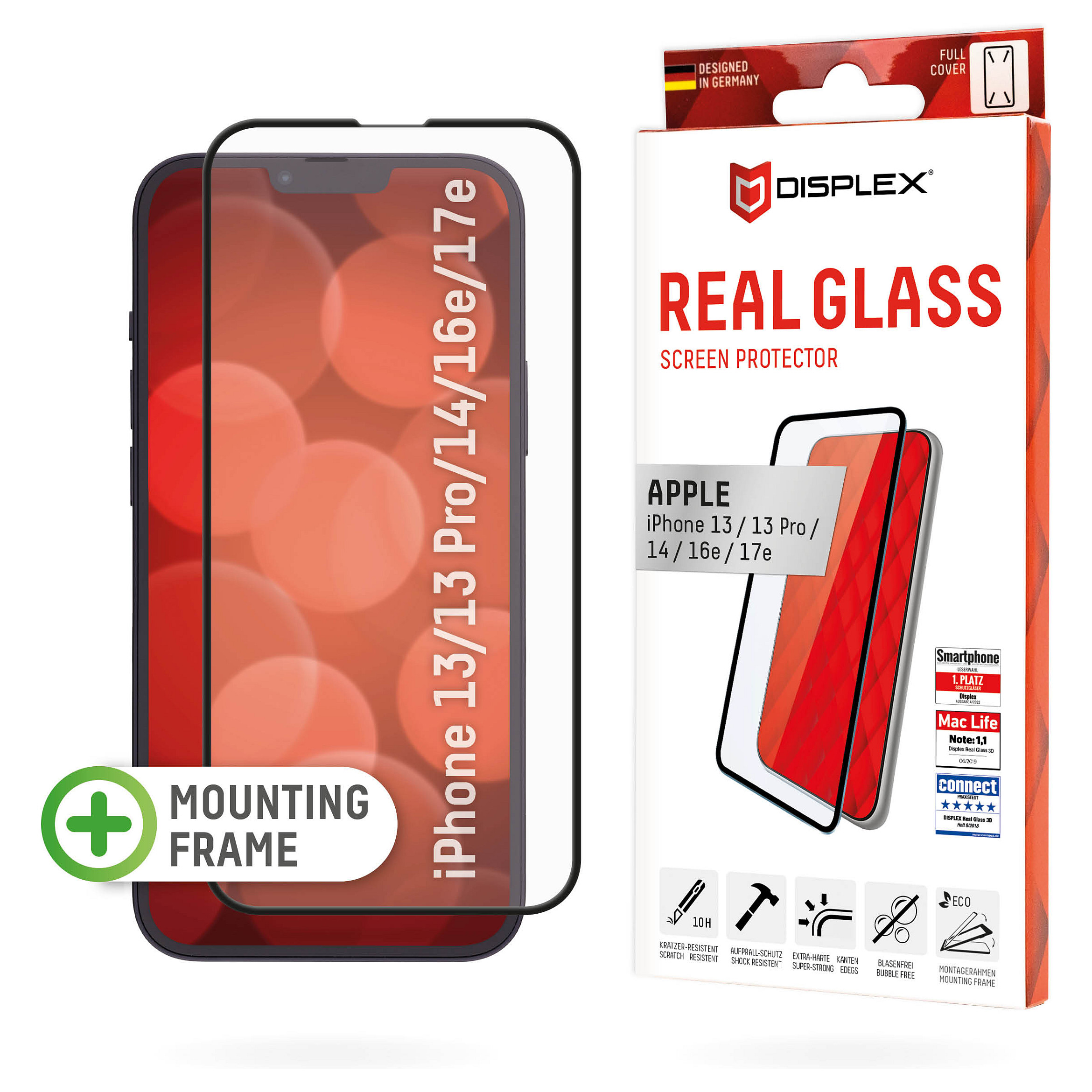 Mbrojtëse për ekran Displex / Apple iPhone 13 / 13 Pro / 14 / 16e / 17e / Xham Tempered Glass 10H - Transparente