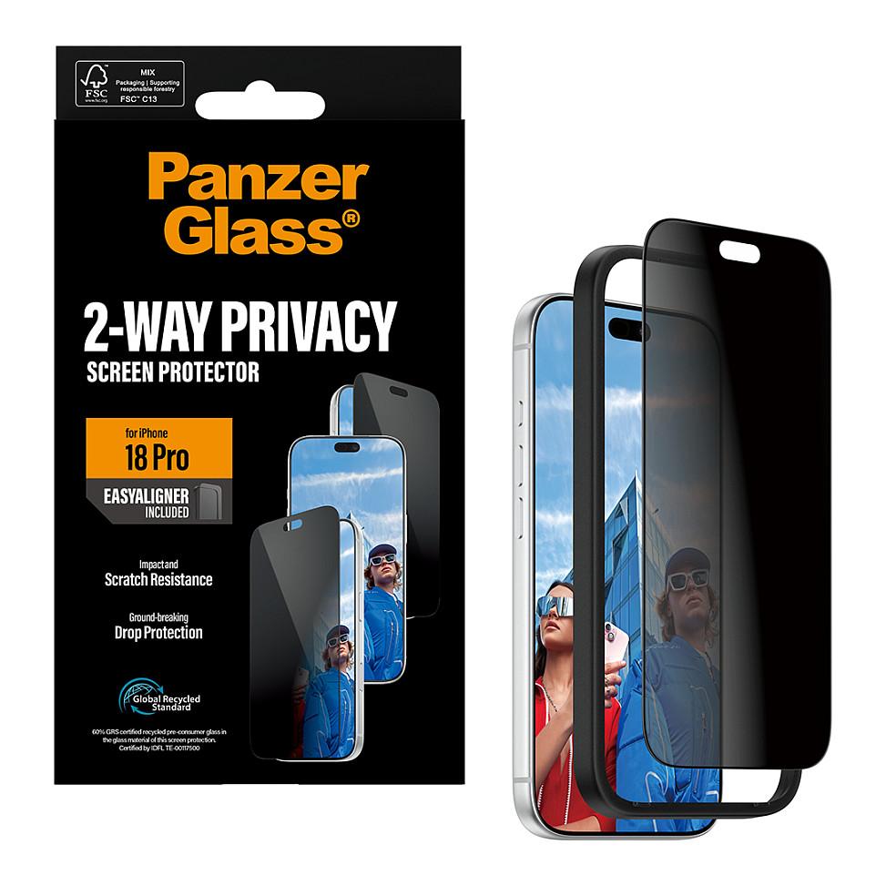 Mbrojtëse Ekrani PanzerGlass 2-Way Privacy për iPhone 18 Pro, Ultra-Wide Fit, EasyAligner - Transparente - 6