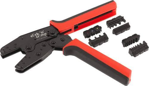 Pincë Presimi CIMCO Click'n'Crimp 106000, 3 Inserte të Ndërrueshme, 0.5–10mm² - Kuqe/Zezë - 2