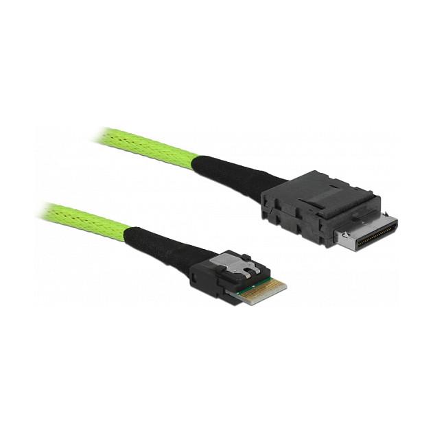 Kabllo SATA DeLOCK 82127, SATA 6 Gb/s, SATA 7-pin në SATA 7-pin, 30 cm - Blu