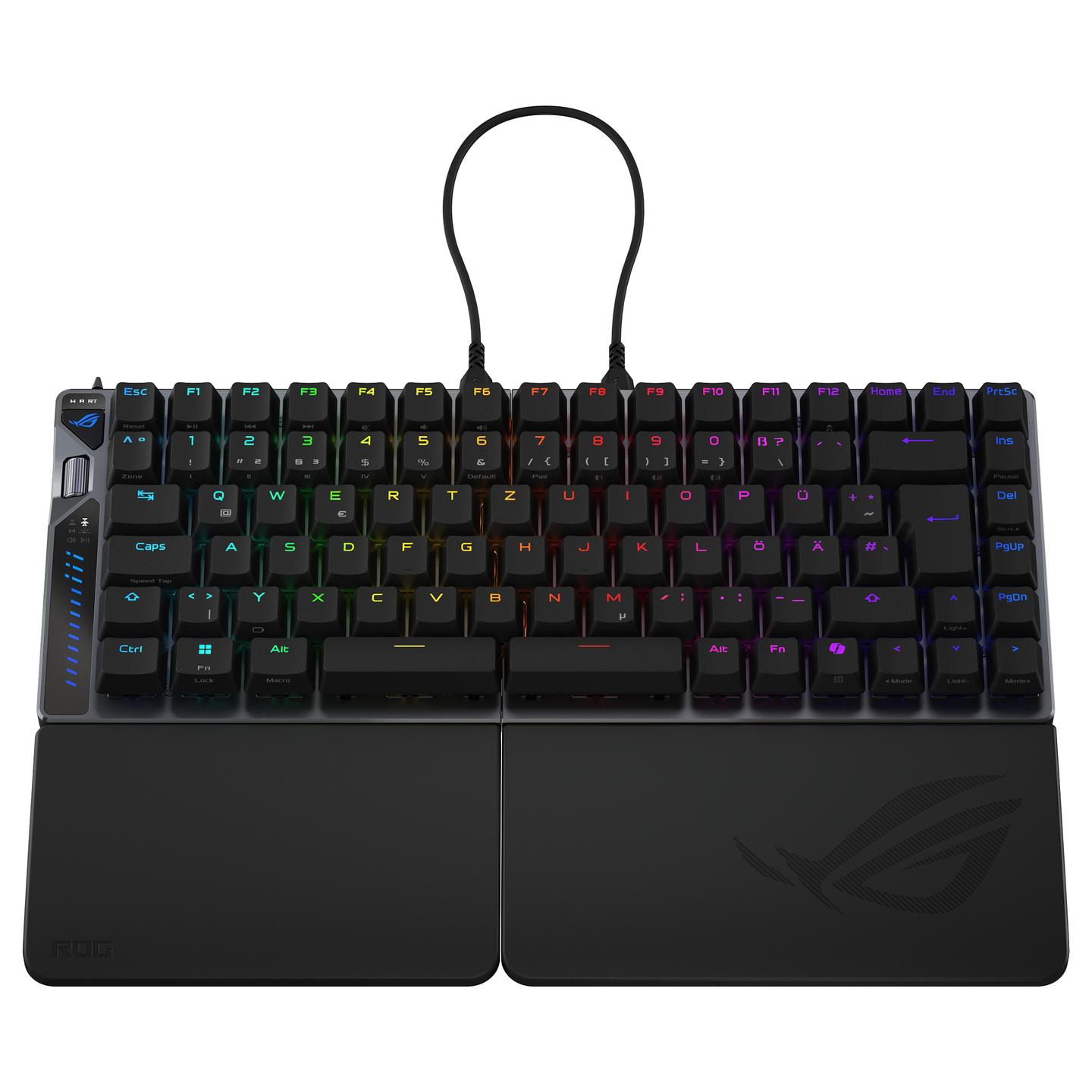 Tastierë Gaming ASUS ROG Falcata / USB + 2.4 GHz + Bluetooth 5 / Mekanike Magnetike ROG HFX V2 / 75% / QWERTZ / German / RGB - Zezë - 2