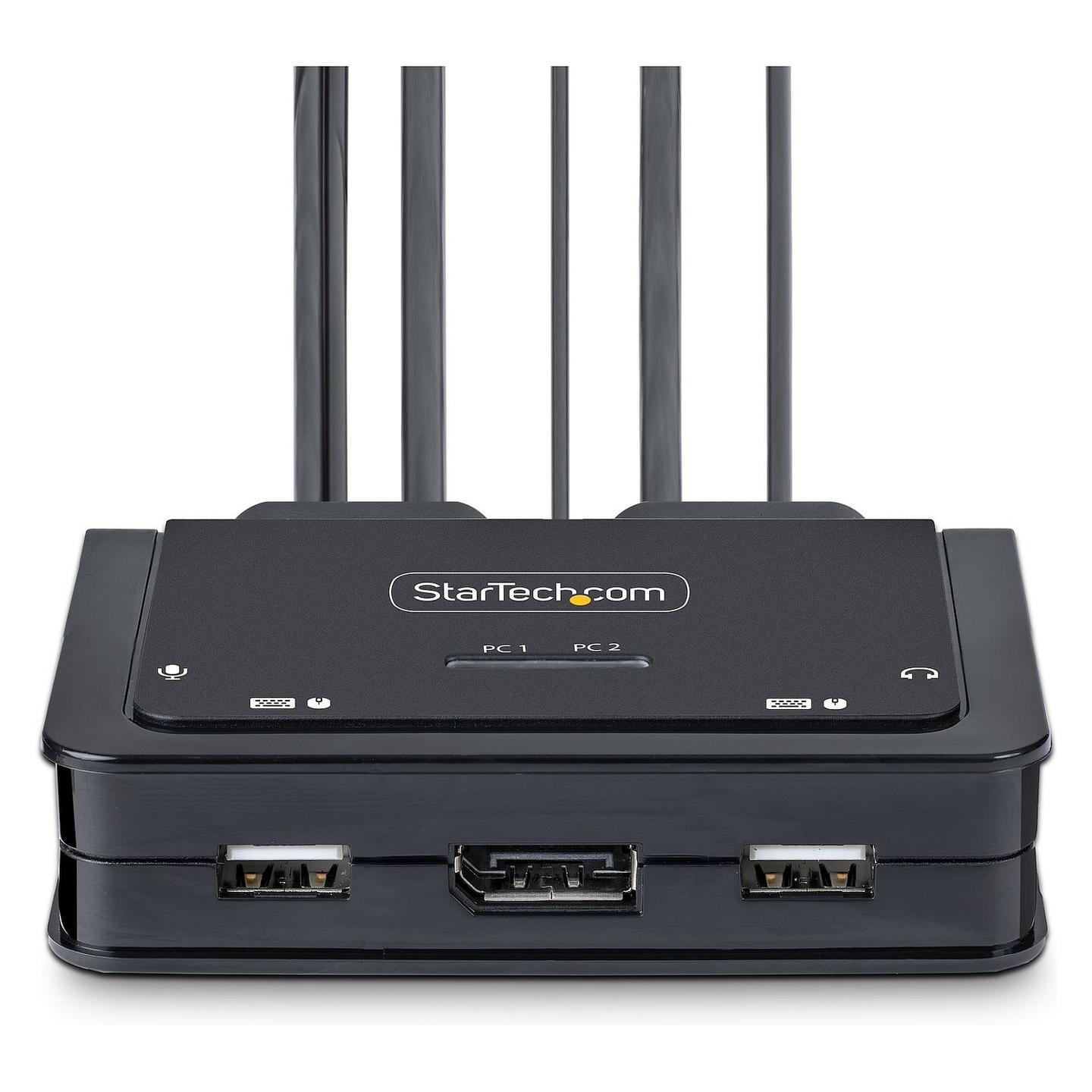 KVM Switch StarTech.com C2-D46-UAC-CBL-KVM, 2 porta, USB-C dhe DisplayPort, 4K 60Hz, kabllo të integruara - Zezë - 3