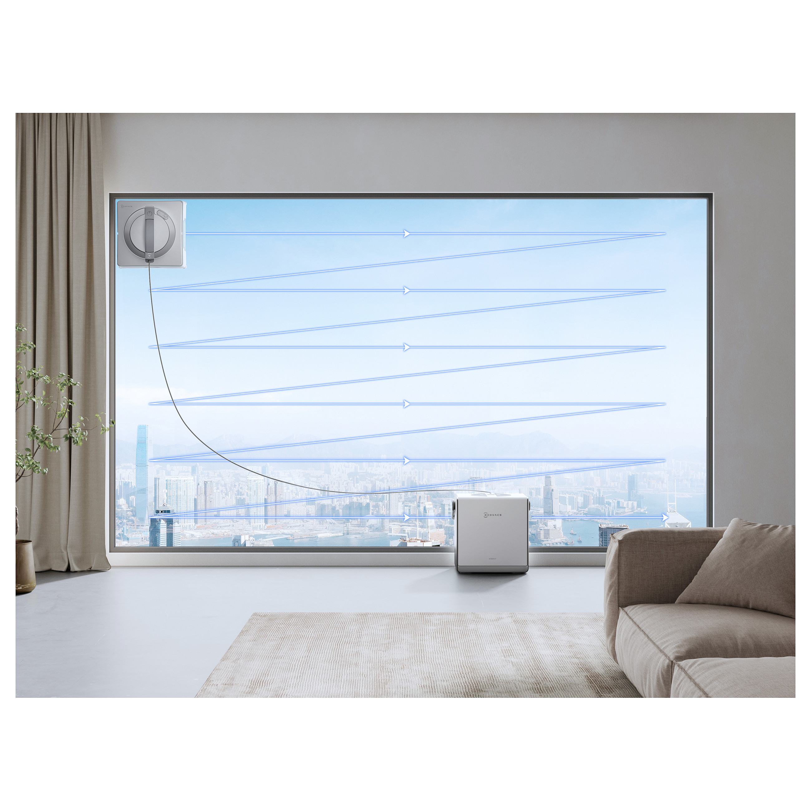 Fshesë robotike për pastrimin e dritareve Ecovacs Winbot W2 PRO OMNI - Bardhë - 13