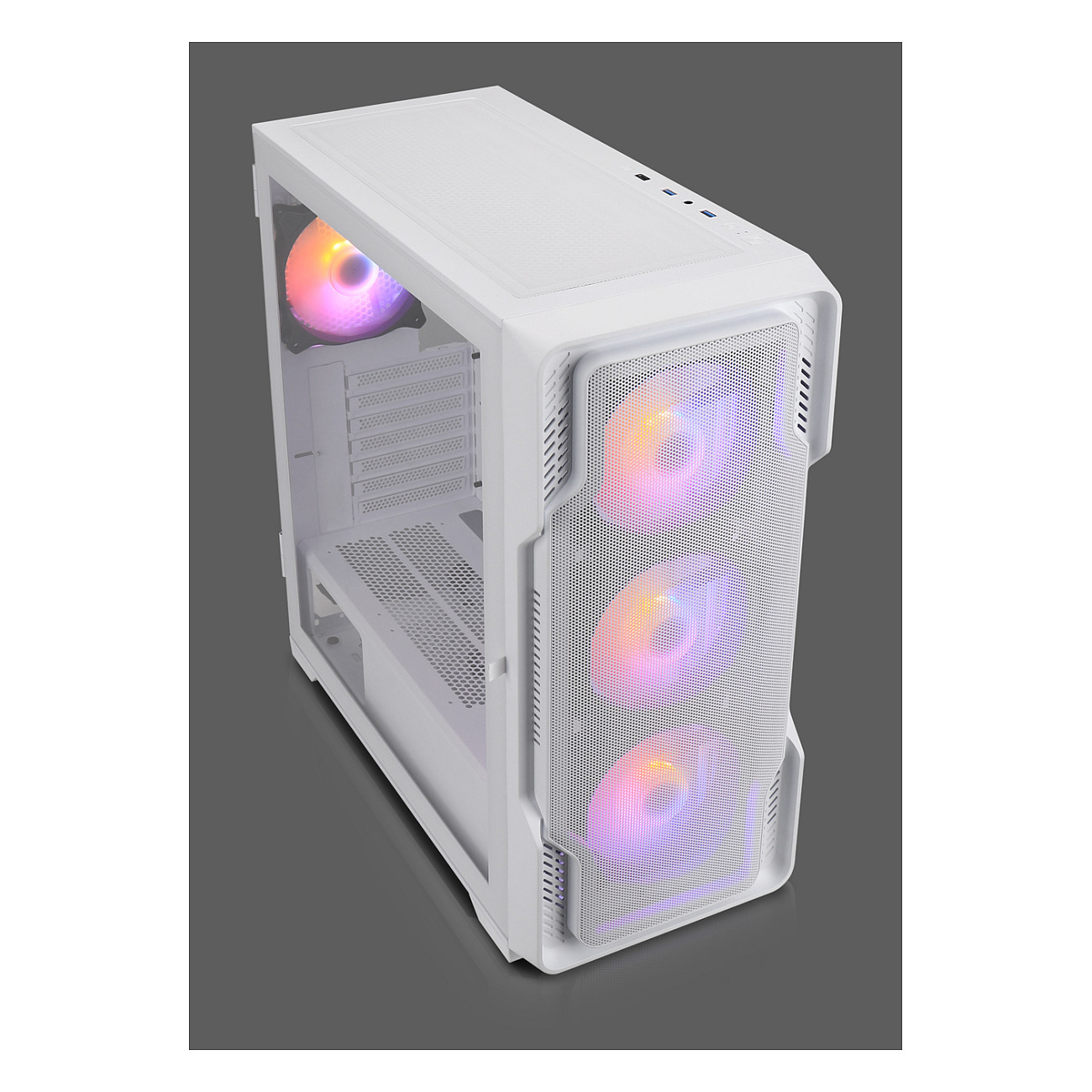 Kasë PC Nanoxia DS-9 ARGB / Midi Tower / E-ATX + ATX / 3x 120/140mm Fan Support / Tempered Glass - Bardhë
