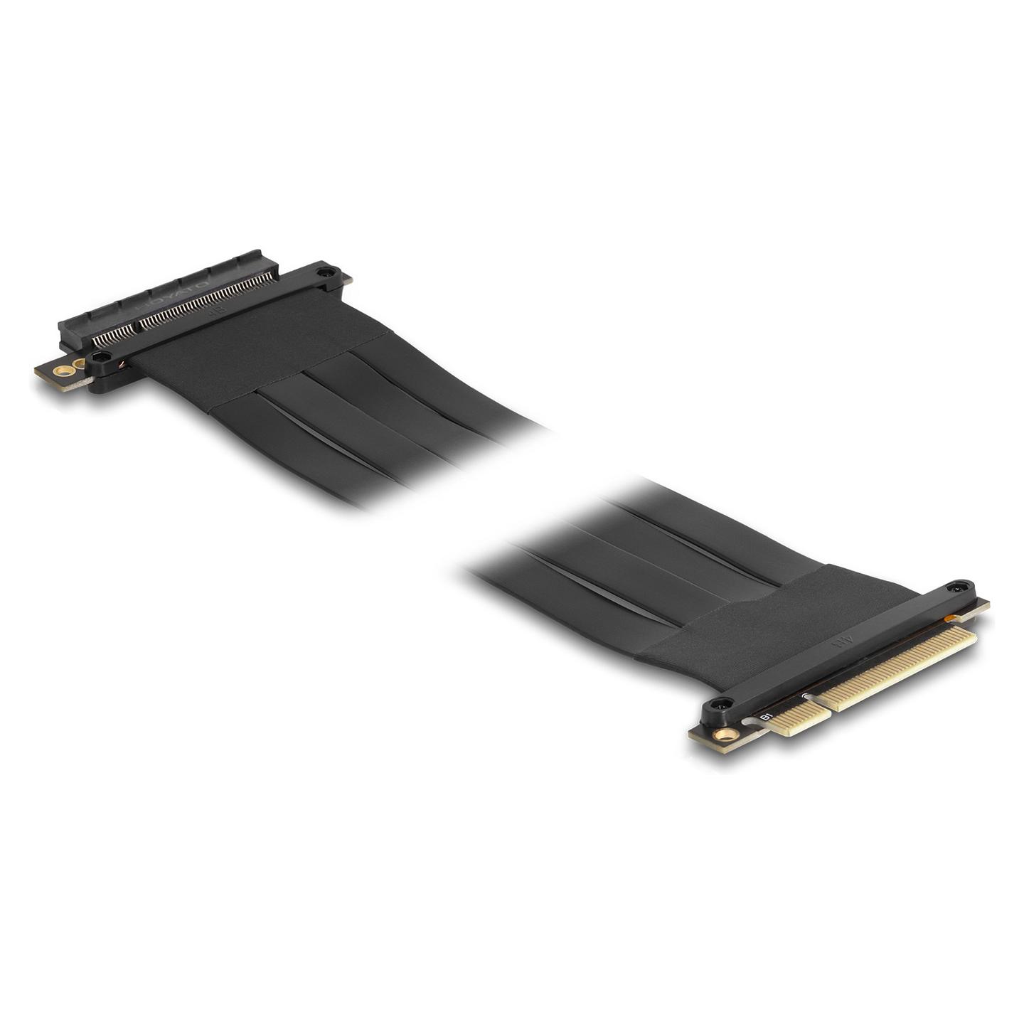 Kartë Riser Delock 88030, PCI Express 3.0 x8 në x8, Kabllo 60cm - Zezë - 2
