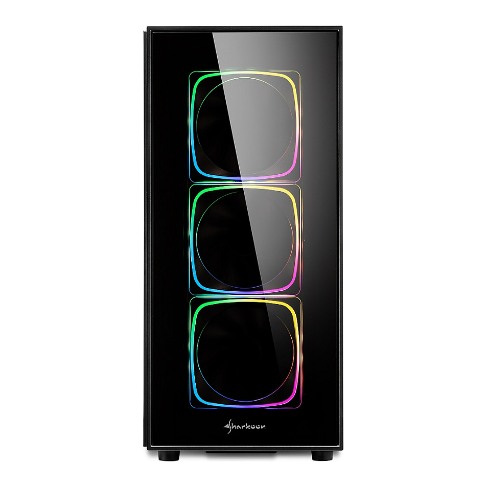 Kasë Sharkoon TG6 RGB Midi Tower Glass Window LED RGB Fans - Zezë - 2