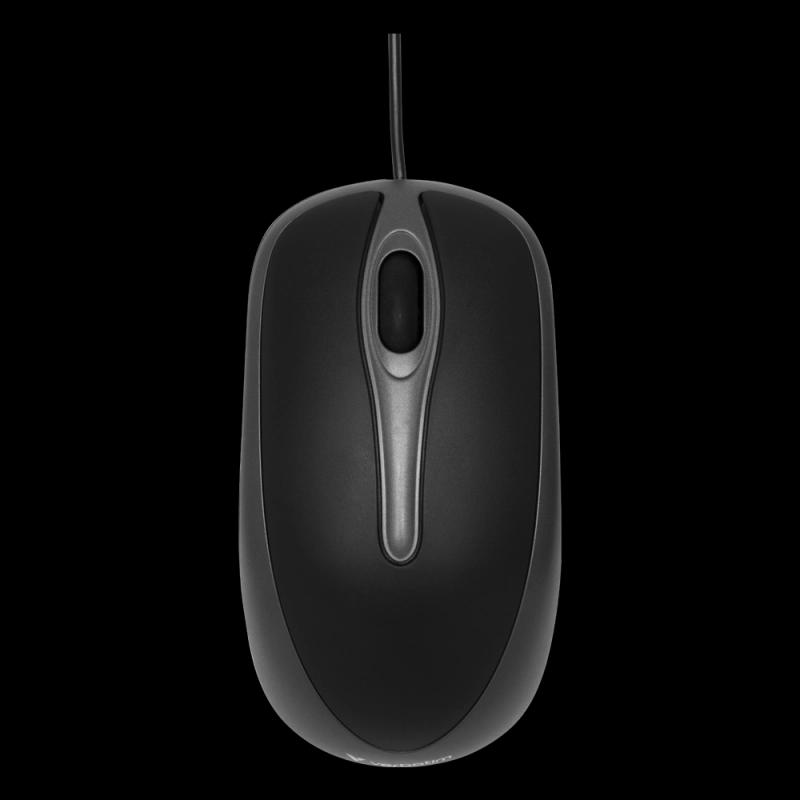 Maus me Kabllo Verbatim Desktop Optical, 1000DPI, 3 Butona, USB - Zezë/Argjend