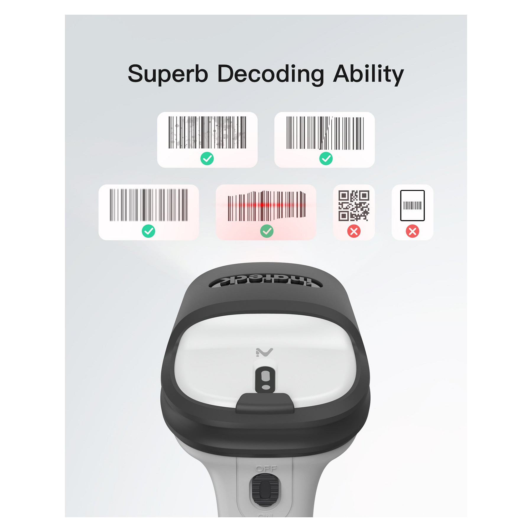 Skaner Inateck BCST-70-AI Barcode - Gri/Zezë - 2