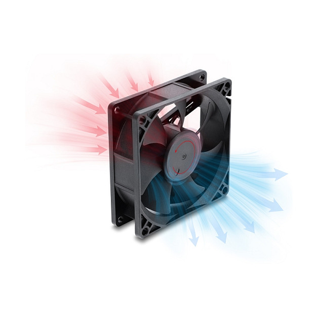 Ftohës për Kasë Delock / 80mm / 3000 RPM / Ball Bearing – Zezë - 2