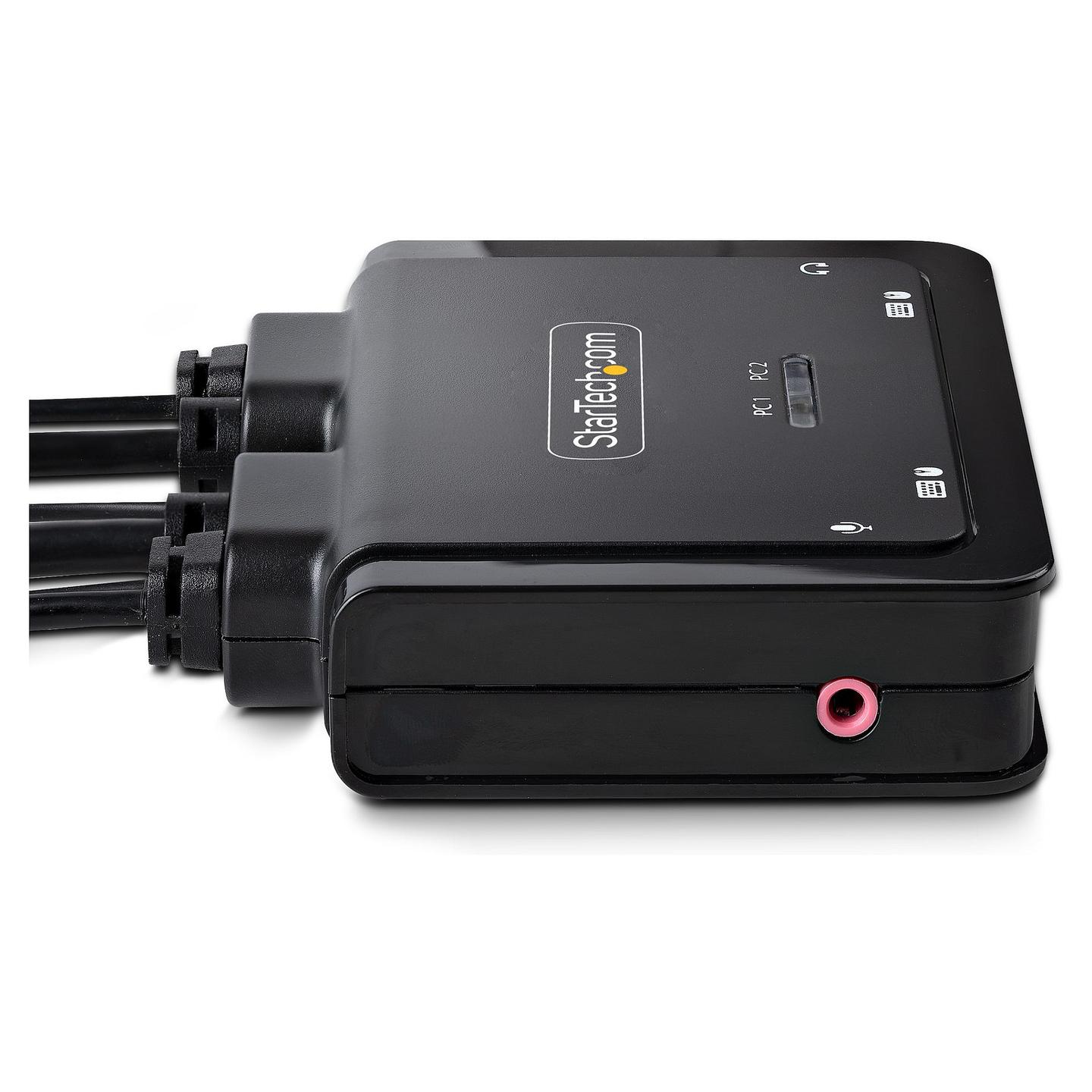 KVM Switch StarTech.com C2-D46-UAC-CBL-KVM, 2 porta, USB-C dhe DisplayPort, 4K 60Hz, kabllo të integruara - Zezë - 4