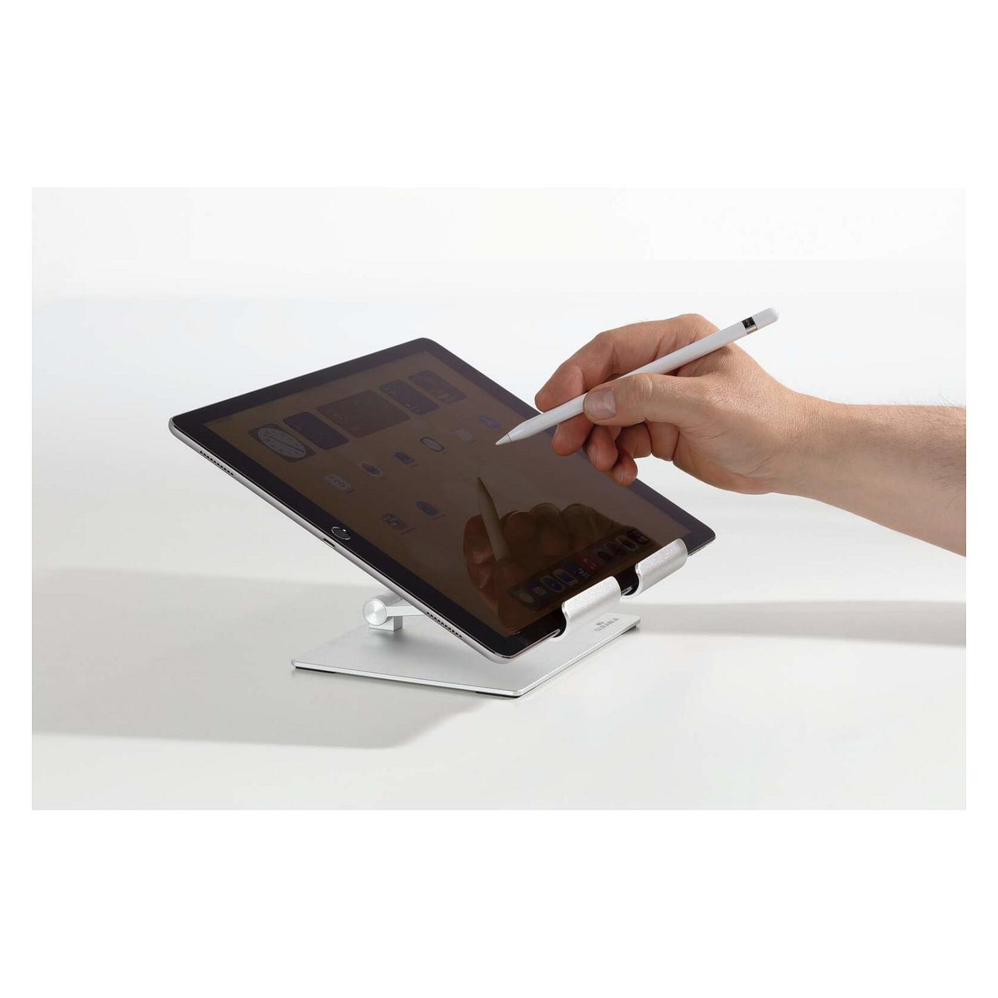 DURABLE TABLET STAND RISE 894023 Mbajtëse për Tablet / Smartphone 7–13" / Alumin / Palosëse / Kënd i Rregullueshëm – Argjendi - 5