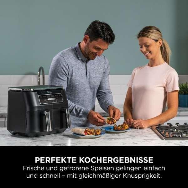 Fryer Ninja Foodi Dual Zone AF200EU, 7,6 L, 2400 W, 2 Kosha nga 3,8 L, 4 Funksione, deri në 240°C - Zezë - 11