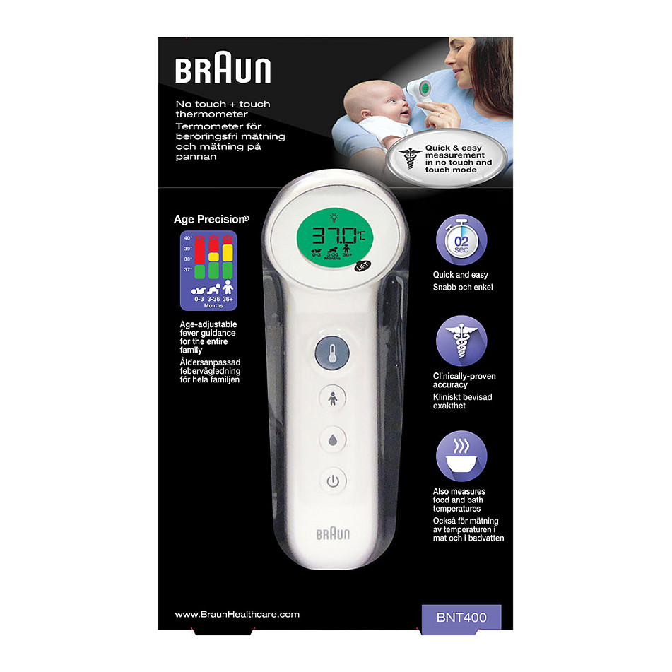 Termometër Braun BNT400 / No Touch + Touch / Age Precision - Bardhë - 3