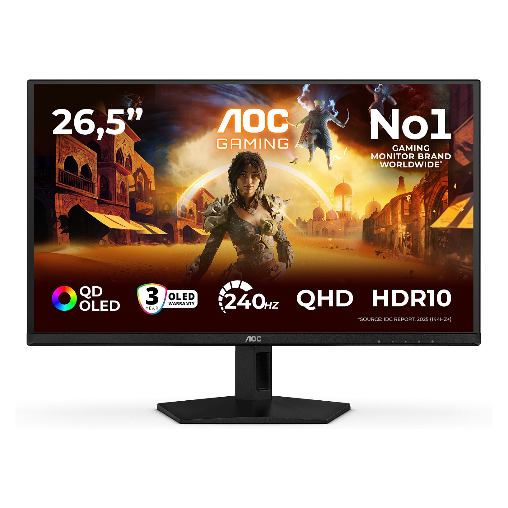 Monitor Gaming AOC Q27G41ZDF / 26.5"/ Quad HD OLED / 240Hz / 0.03ms / HDMI+DP - Zezë - 1