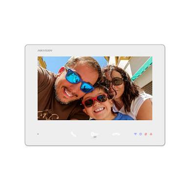 Monitor Video Intercom Hikvision DS-KH7300EY-WTE2, 7", TFT, 1024 × 600, Touchscreen, MicroSD deri 128GB - Bardhë